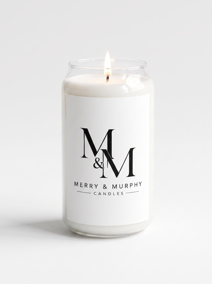 Merry & Murphy 13.75oz Soy Candle, lid on, cover photo